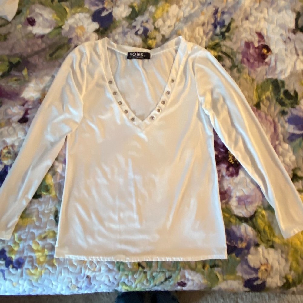 Yoins Online Inspirations White Top Sm.